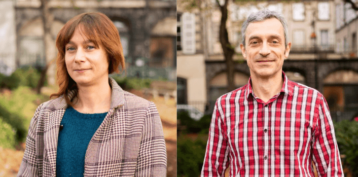 Fanny Barrot (référente accompagnement professionnel et formation, et membre du comité de sélection national) et Laurent Crouzeix (chargé du rendez-vous de coproduction Euro Connection et référent RSO).