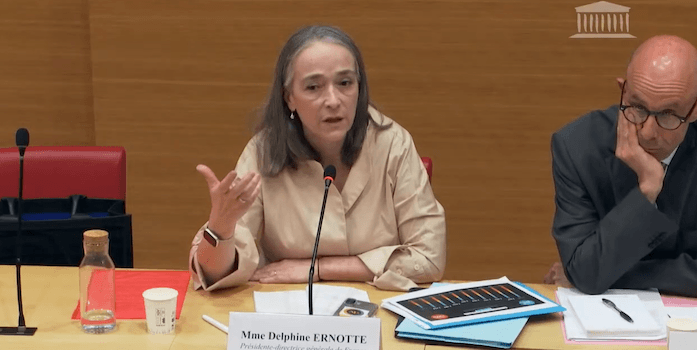 Delphine Ernotte lors de sa seconde audition le 8 avril 2026 devant la Commission d'enquête sur l'audiovisuel public
